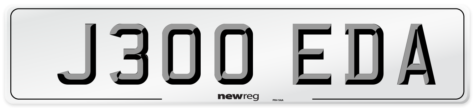 J300 EDA Number Plate from New Reg